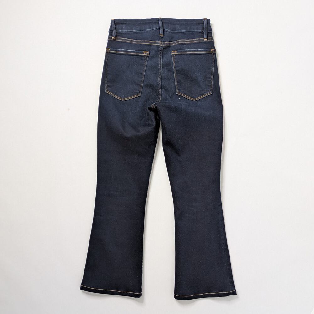 FRAME Le Crop Mini Boot Jeans 27 Cabana Dark Blue Flare 24" Inseam - Picture 10 of 10